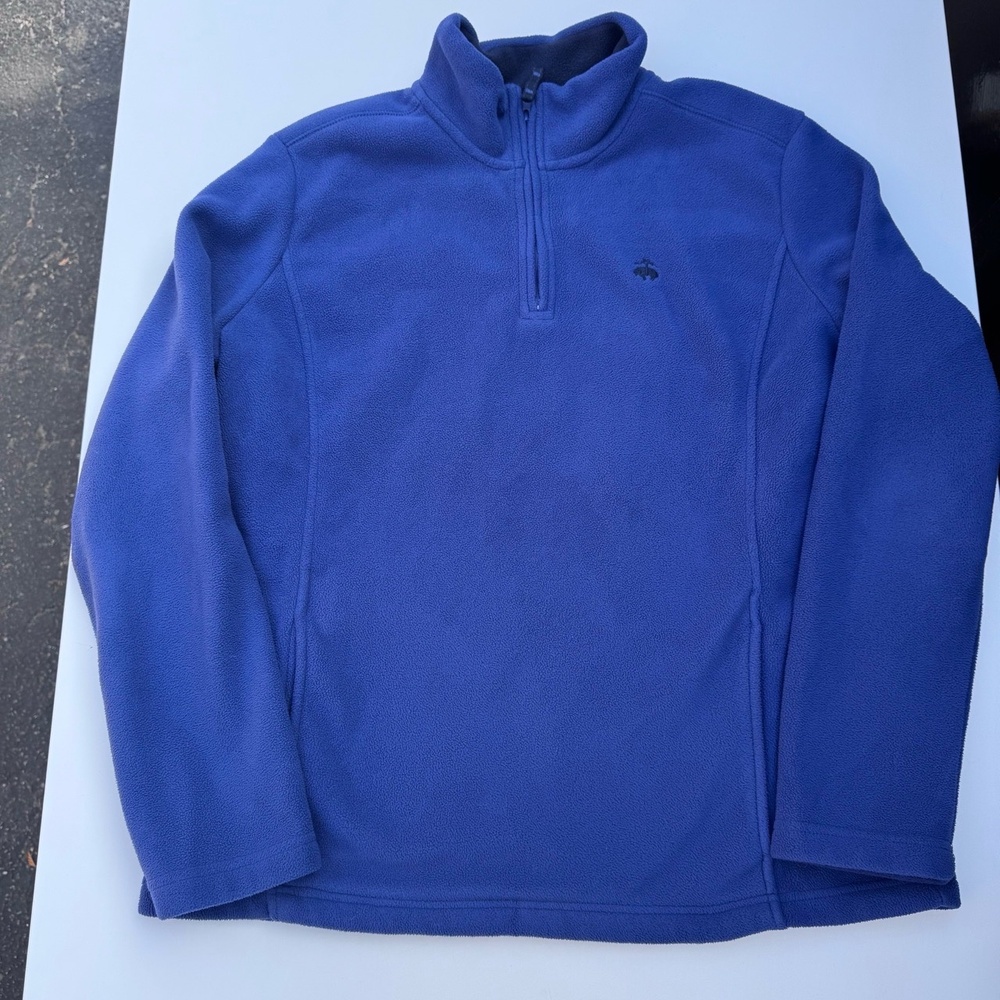 Brooks Brothers‎ Mens Quarter-Zip Fleece Pullover 346 XL Navy Blue Classic - Picture 2 of 11